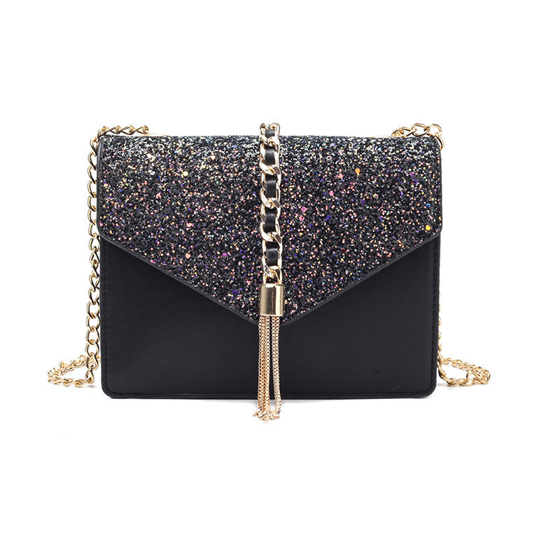 Chic Sequin Envelope Shoulder Bag with Chain Strap